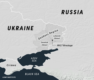 Mapa da região de Donbass.