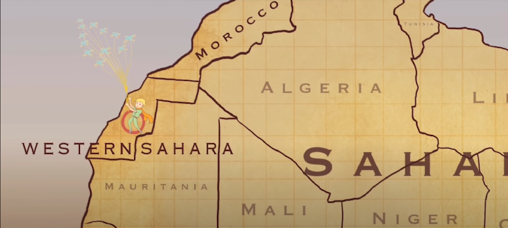 Figura 1: Mapa da região do Saara Ocidental