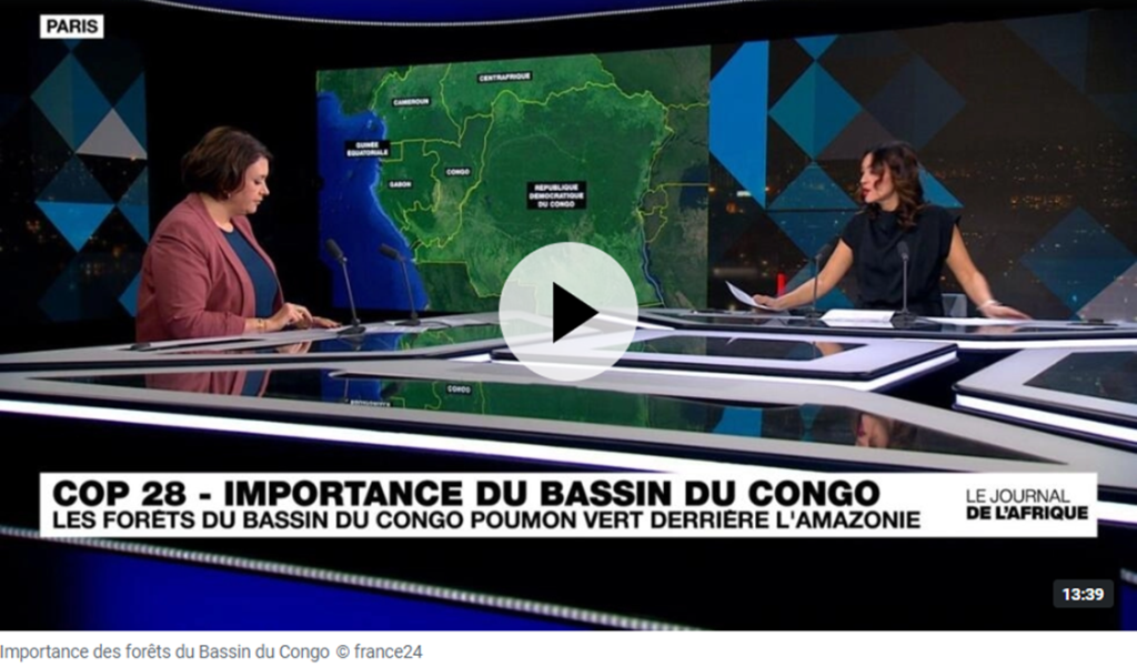 Programa jornalístico do canal France 24 defendendo que a Bacia do Congo é um pulmão verde atrás da Amazônia